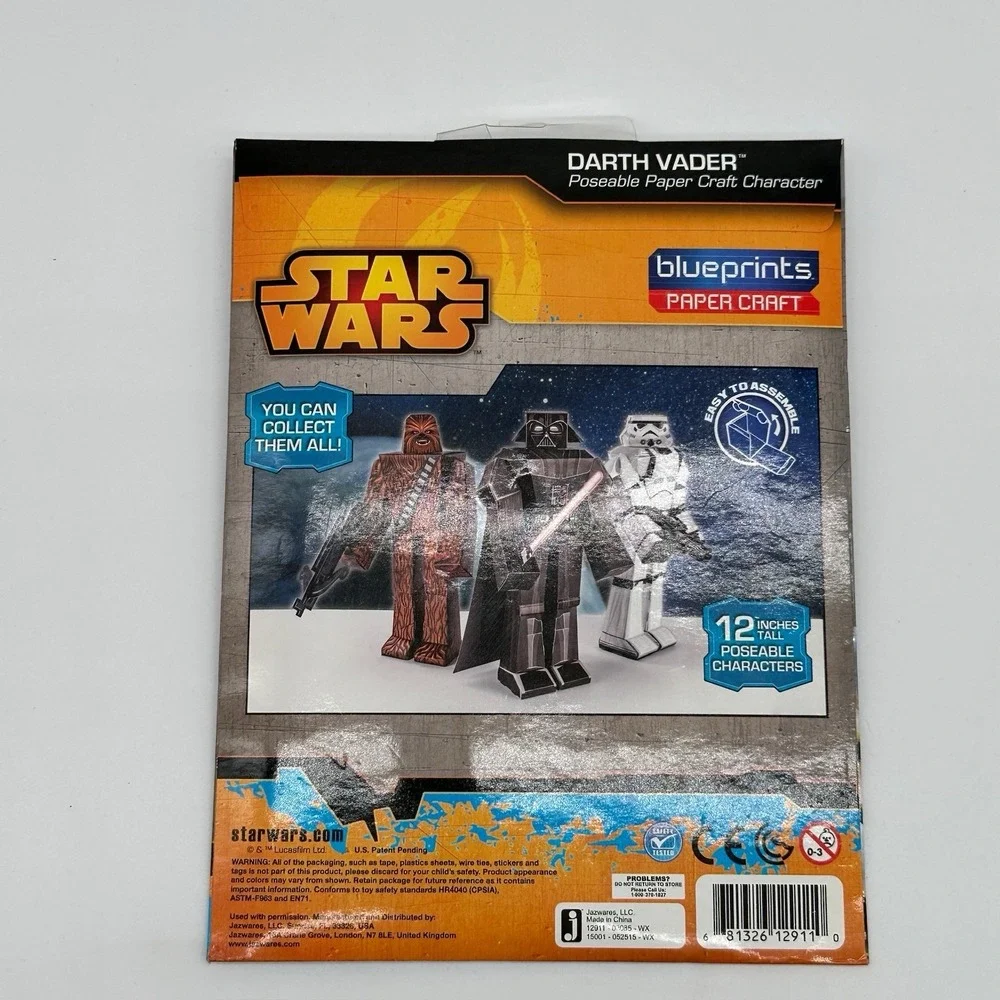 Star Wars Darth Vader Blueprints Paper Craft Posable 12